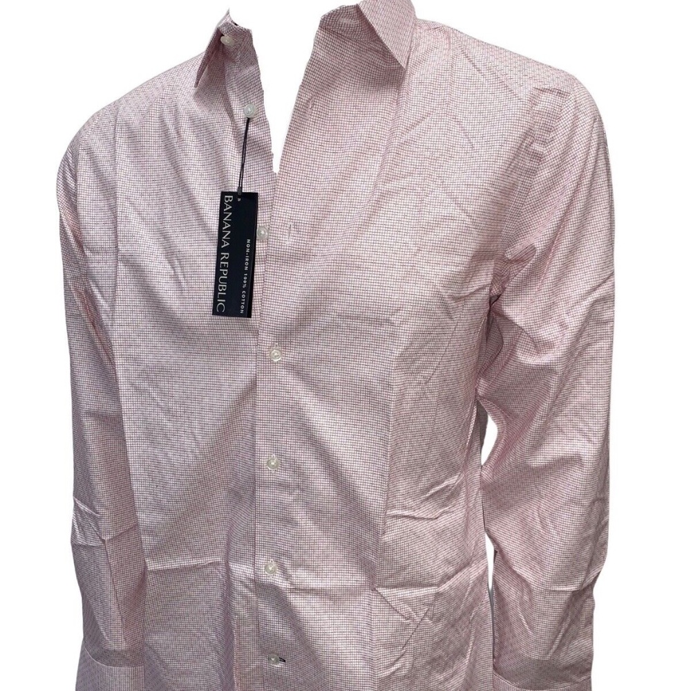 Banana Republic Mens Non-Iron Standard Fit Button Down Color Pink 510179 NWT